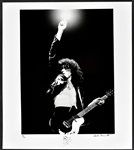 Jimmie Page Signed Limited Edition 16x20 Fine Art Print Performing at Earls Court Arena in 1975 (BSA) and Four Press Photos