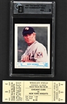 1984 <em>The Natural</em> Roy Hobbs Promotional Baseball Card (Global MINT 9) and Prop New York Knights Wrigley Field Game Ticket