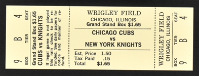 1984 <em>The Natural</em> Roy Hobbs Promotional Baseball Card (Global MINT 9) and Prop New York Knights Wrigley Field Game Ticket