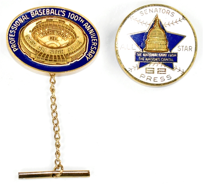 1960s Washington Senators Press Pin Pair (2) Incl. 1962 and 1969 All Star Games  