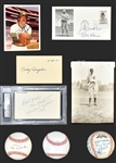 1930's-1970's Baseball Hall of Famer and Superstar Autograph Collection (8 Pieces) Incl. Jim “Catfish” Hunter (BAS)