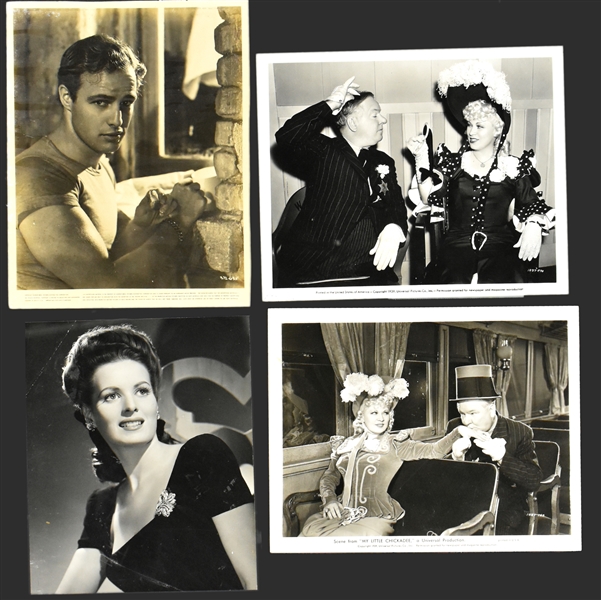 1920s-1960s Hollywood Studio-Issued News Service and Promotional Photos (28)  Incl. Marlon Brando (<em>Streetcar</em>), W.C. Fields and Mae West, Tony Curtis and Others