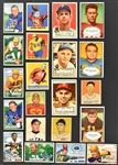 1940's-1960's Topps, Bowman, Fleer and Leaf Baseball and Fooball Shoebox Collection of 91 Different