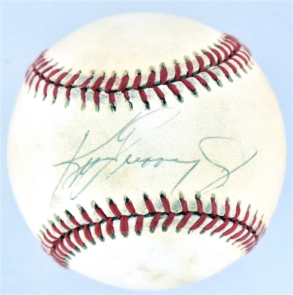 Ken Griffey, Jr. Single Signed Baseball (OAL Bobby Brown) (BAS)