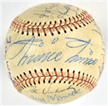 1976 Chicago White Sox Team Signed Baseball with Minnie Minoso, Nancy Faust (Organist) and76 ROY Mark Fidrych! (17 Signatures) (BAS)