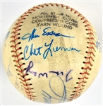1976 Chicago White Sox Team Signed Baseball with Minnie Minoso, Nancy Faust (Organist) and76 ROY Mark Fidrych! (17 Signatures) (BAS)
