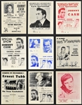 1960's “Big 'D' Jamboree” Program Collection of 9 Featuring Johnny Cash, June Carter, George Jones and Others