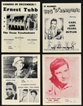 1960's “Big 'D' Jamboree” Program Collection of 9 Featuring Johnny Cash, June Carter, George Jones and Others