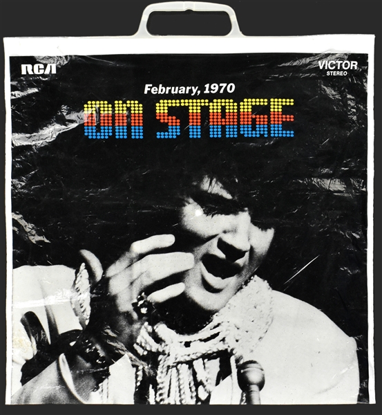 1970 Elvis Presley Las Vegas Summer Festival Concert Souvenir Plastic Bag Featuring <em>On Stage, February 1970</em>