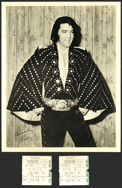1974 Elvis Presley Ticket Stubs for His May 11, 1974, Concert at The Los Angeles Forum – Plus Souvenir Photo