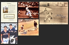 Baseball Hall of Famers and Superstars Signed Photos (5) Incl. Ted Williams and Willie Mays (BAS)