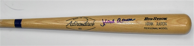 Hank Aaron Signed Adirondack Baseball Bat (BAS)