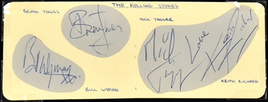 1964 Rolling Stones Signed Autograph Book Page – Brian Jones, Mick Jagger, Keith Richards and Bill Wyman (BAS)