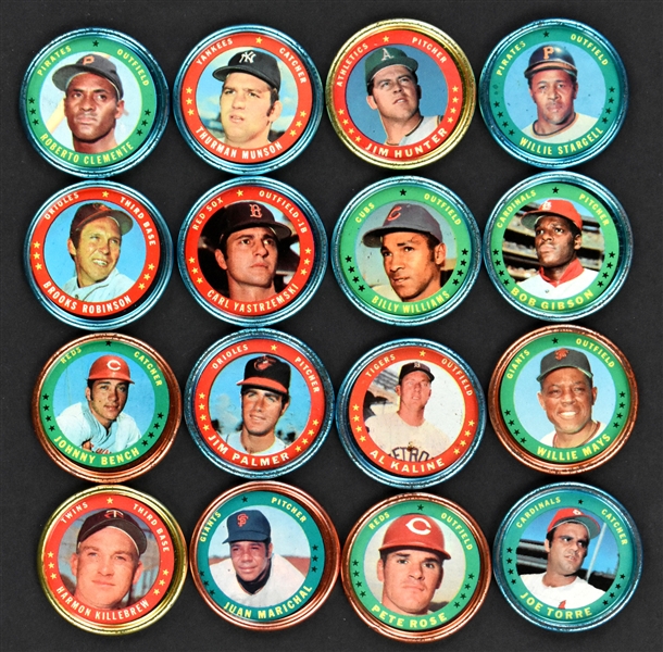1971 Topps Coins Collection (136) Incl. Clemente, Mays and Other HOFers