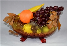 Elvis Presley's Decorative Glass Fruit Bowl and Fruit from Graceland– From the Collection of Graceland Cook Nancy Rooks