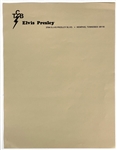 1970 Elvis Presley’s “TCB” Letterhead and Envelopes  - An Early Version of the Famous Stationery - From the Felton Jarvis Estate