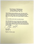 1970 Elvis Presley’s “TCB” Letterhead and Envelopes  - An Early Version of the Famous Stationery - From the Felton Jarvis Estate