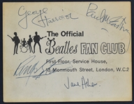 1963 Beatles Fan Club Postcard Signed by Paul McCartney, George Harrison and Ringo Starr (Caiazzo)