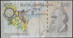 Banksy Di-Faced English 10-Pound Note with Letter from Lazarides Gallery