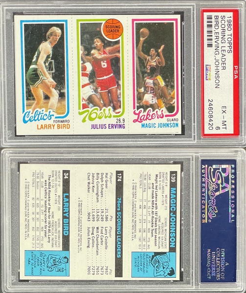 1980 Topps Basketball Complete Set (176) Including Bird/Erving/Johnson” PSA EX-MT 6