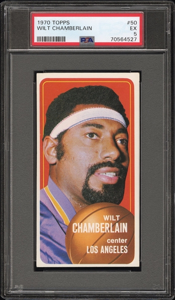 1970 Topps Basketball #50 Wilt Chamberlain – PSA EX 5