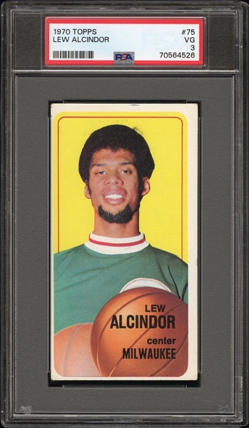 1970 Topps Basketball #75 Lew Alcindor – PSA VG 3