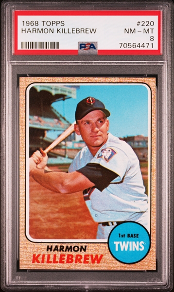 1968 Topps #220 Harmon Killebrew - PSA NM-MT 8