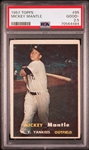 1957 Topps #95 Mickey Mantle – PSA GD+ 2.5