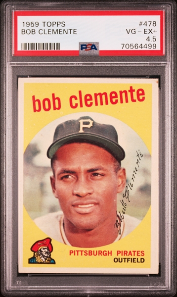 1959 Topps #3478 Roberto Clemente  – PSA VG-EX+ 4.5
