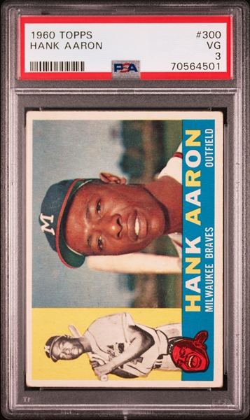 1960 Topps #300 Hank Aaron – PSA VG 3