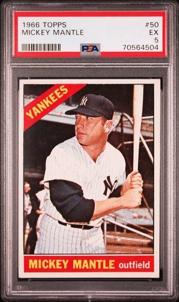 1966 Topps #50 Mickey Mantle – PSA EX 5