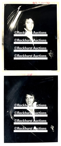 1972 Elvis Presley Pair of Original News Service Photographs Used in April 1972 <em>Movie Mirror</em> Magazine