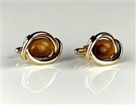 Elvis Presley Owned “Tigers Eye” Gold-Colored Cuff Links