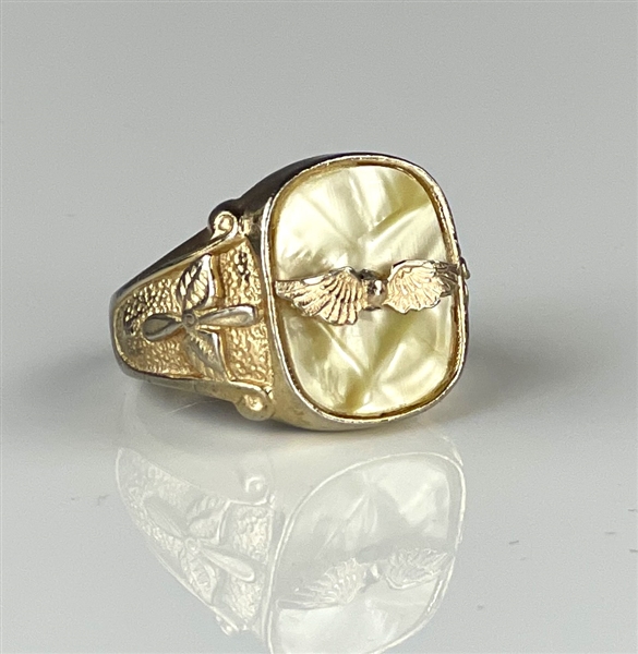 Elvis Presley Owned “Eagles Wings” Gold and Mother of Pearl Ring