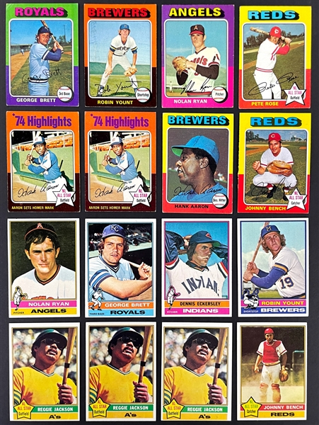 1975 and 1976 Topps Baseball Card Collection (347) Including #228 George Brett and #223 Robin Yount Rookie Cards