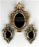 Elvis Presley Owned Italian Decorative Mirror Set from the Graceland Dining Room (3) – From The Nancy Rooks Collection
