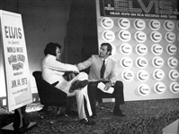 1972 Rare Manufacturer’s File Copy of Elvis Presley 7-Foot Mylar Banner Designed for Use at the Las Vegas Hilton Concerts	
