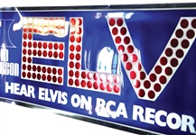1972 Rare Manufacturer’s File Copy of Elvis Presley 7-Foot Mylar Banner Designed for Use at the Las Vegas Hilton Concerts	