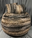 Elvis Presleys Massive Leopard Pattern "Bean Bag" Chair and Pillows from His Palm Springs Home - From The 1999 Graceland Archives Auction