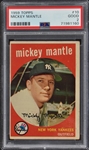 1959 Topps #10 Mickey Mantle – PSA GD 2