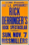1982 Rick Derringer's “Rock Spectacular” Concet Poster – Rissmillers, Los Angeles (Reseda)