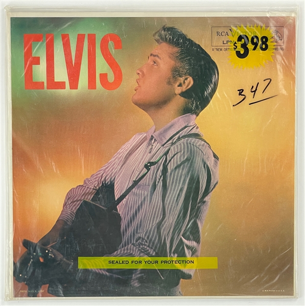 1956 STILL SEALED RCA 33 1/3 RPM LP Elvis Presleys Second Album <em>ELVIS</em> (LPM-1382)