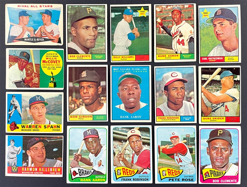 1960, 1961 and 1965 Topps Collection (516) with Many Hall of Famers