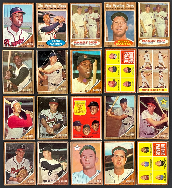 1962 Topps Partial Set (373/598)  with Duplication - 707 Total Cards