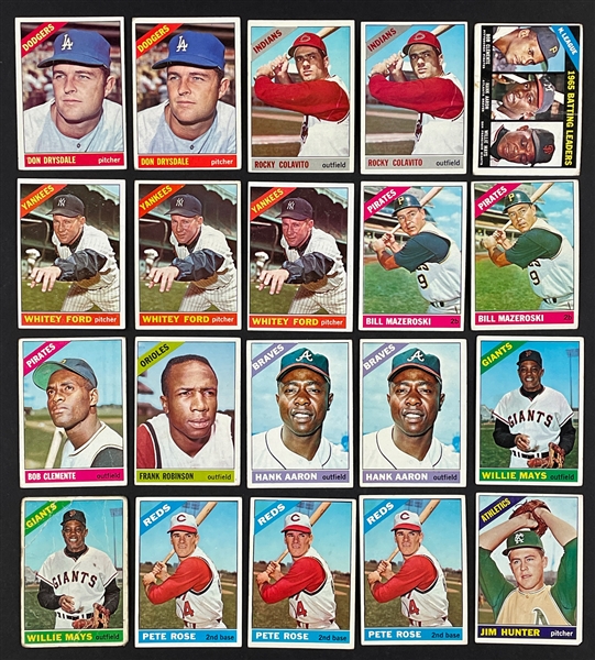 1966 Topps Baseball Collection of 514 Cards with 266 Diff.