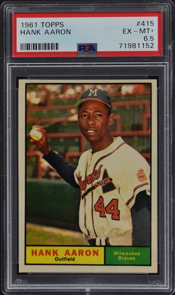 1961 Topps #415 Hank Aaron - PSA EX-MT+ 6.5