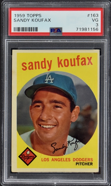 1959 Topps #163 Sandy Koufax - PSA VG 3