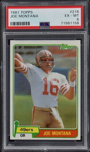 1981 Topps #216 Joe Montana - PSA EX-MT 6