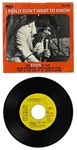 1970 Elvis Presley RCA Victor Yellow Label  “Not For Sale” 45 RPM Single “I Really Don't Want To Know / There Goes My Everything” with Picture Sleeve (47-9960) 