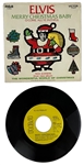 1971 Elvis Presley RCA Victor Yellow Label  “Not For Sale” 45 RPM Single “Merry Christmas Baby / O Come, All Ye Faithful” with Picture Sleeve (74-0572) 